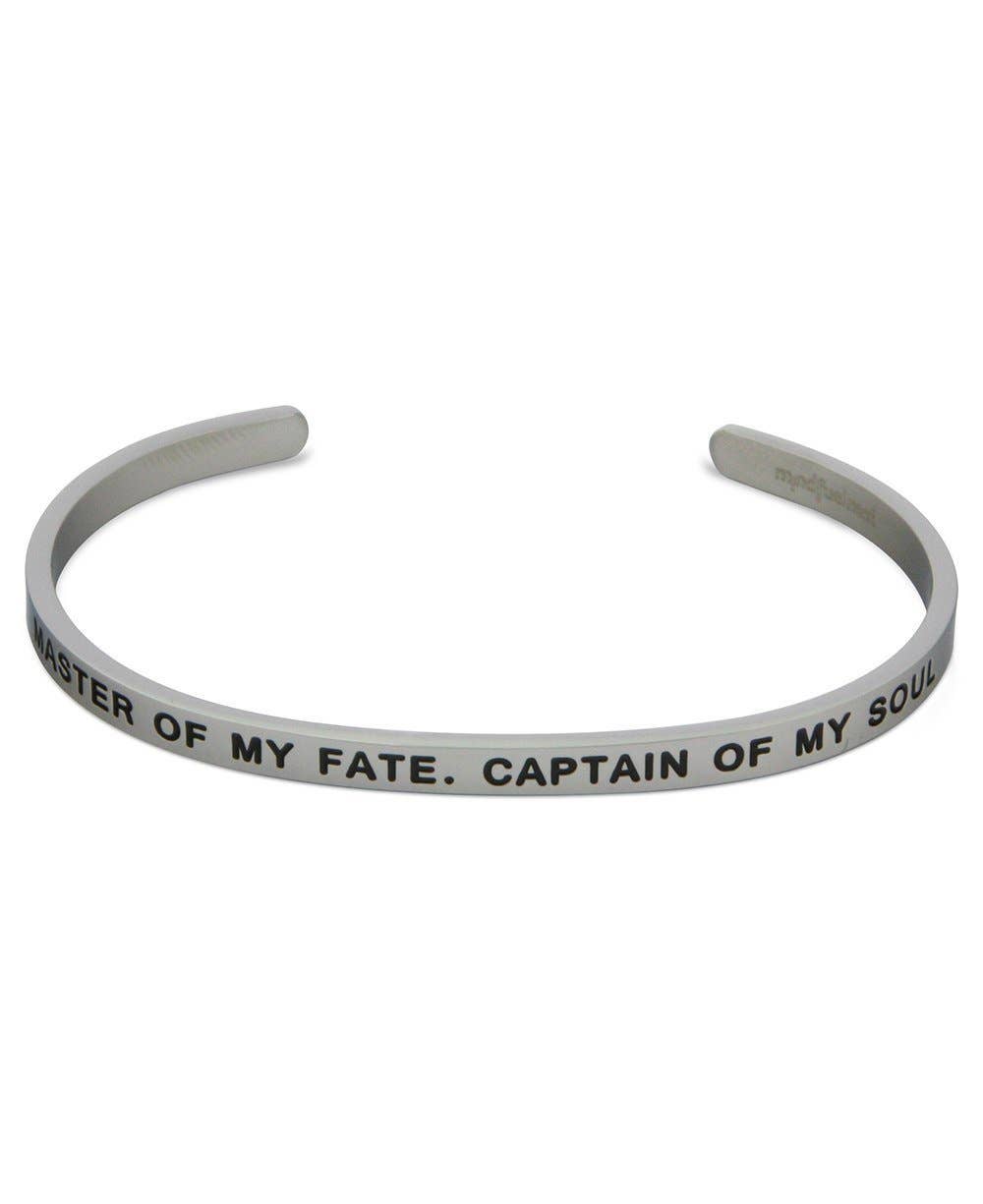 Stainless Steel Mantra Bracelet, Master Of My Fate. Captain Of My Soul.