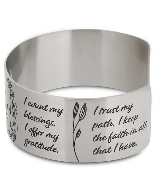Stainless Steel Affirmation Cuff Bracelet