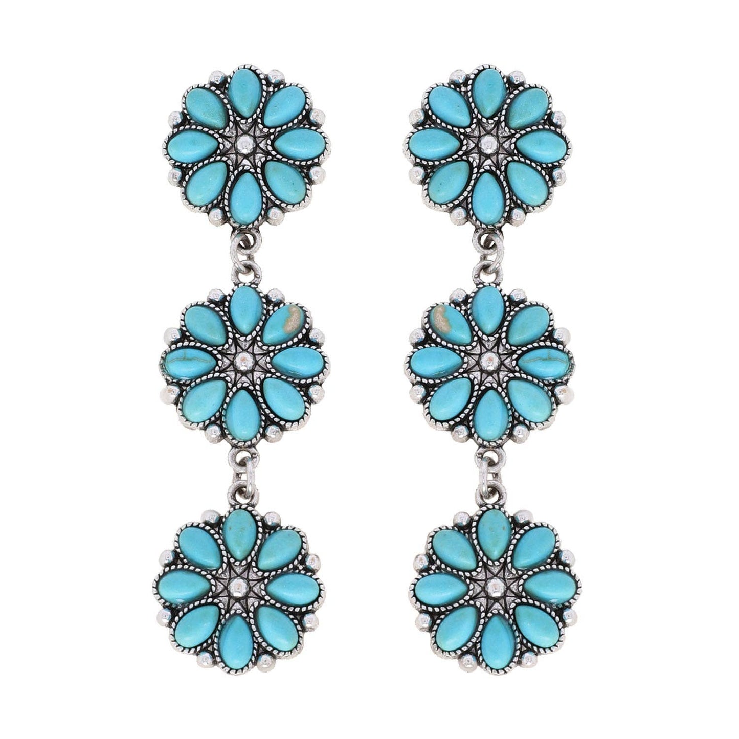 Western Turquoise Dangle Earrings