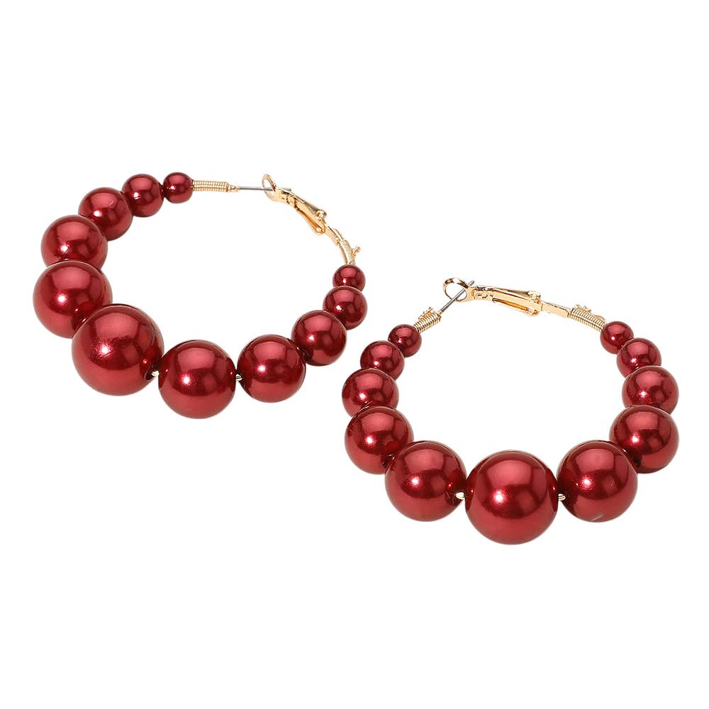 Beaded Hoop Earrings – 2.5" Statement Hoops
