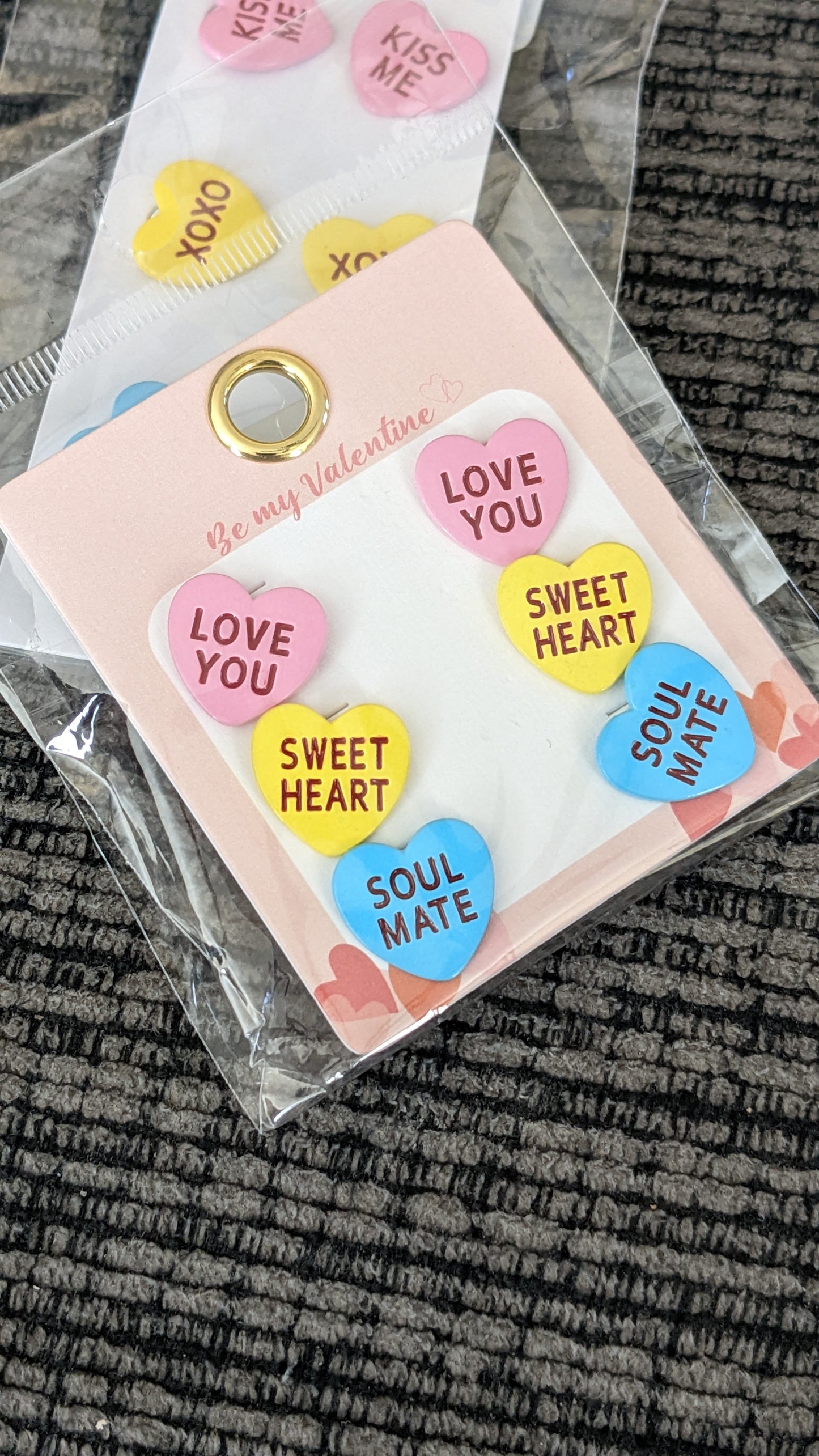 Candy Heart Message Stud Earrings