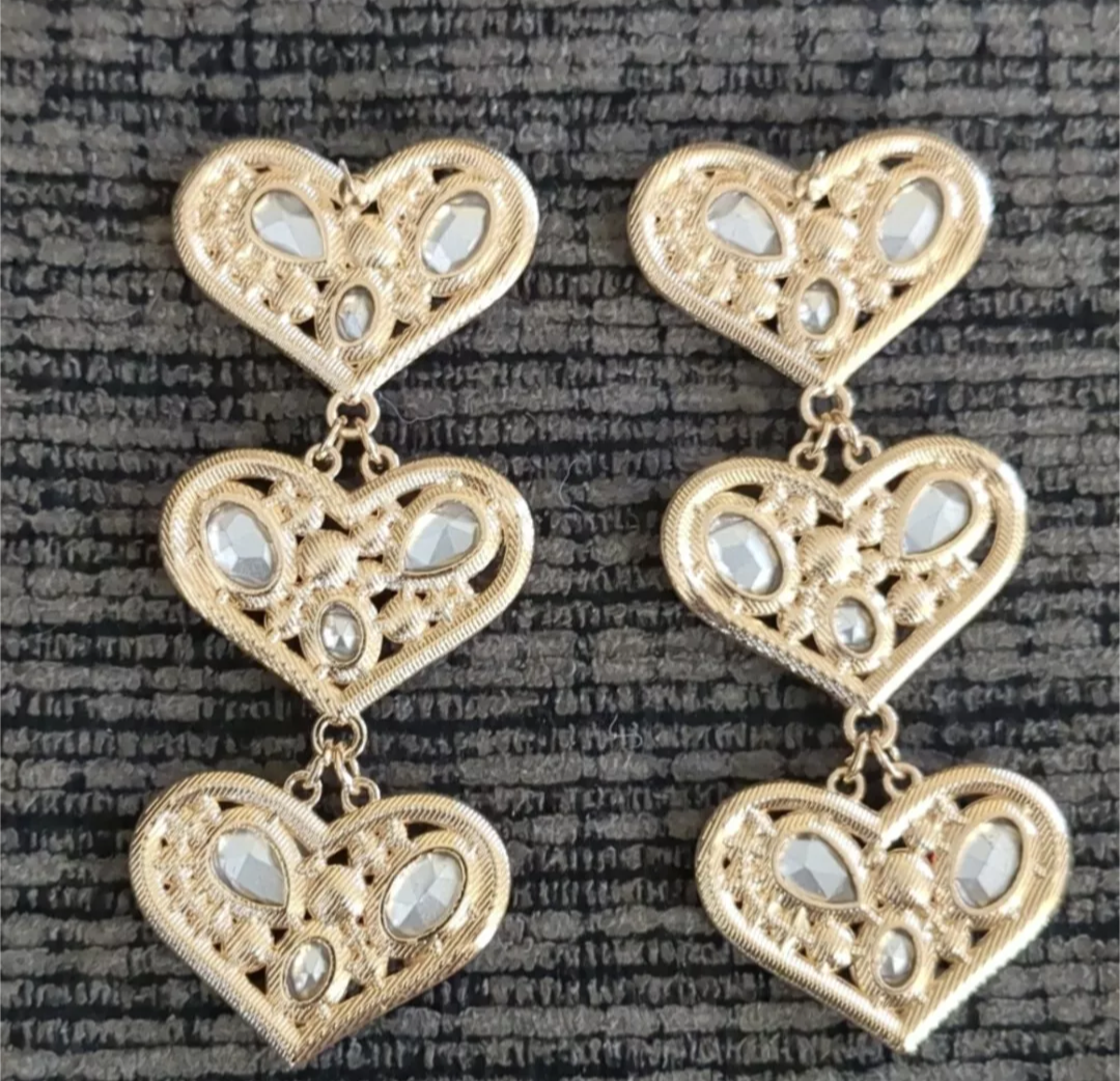 Heart Charm Drop Earrings