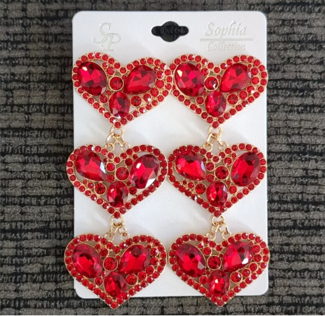 Heart Charm Drop Earrings