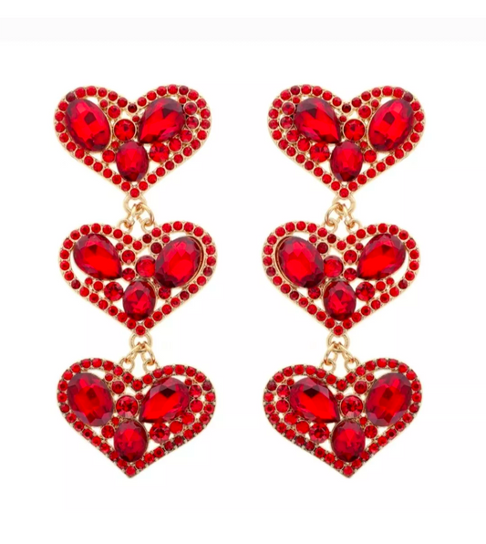 Heart Charm Drop Earrings