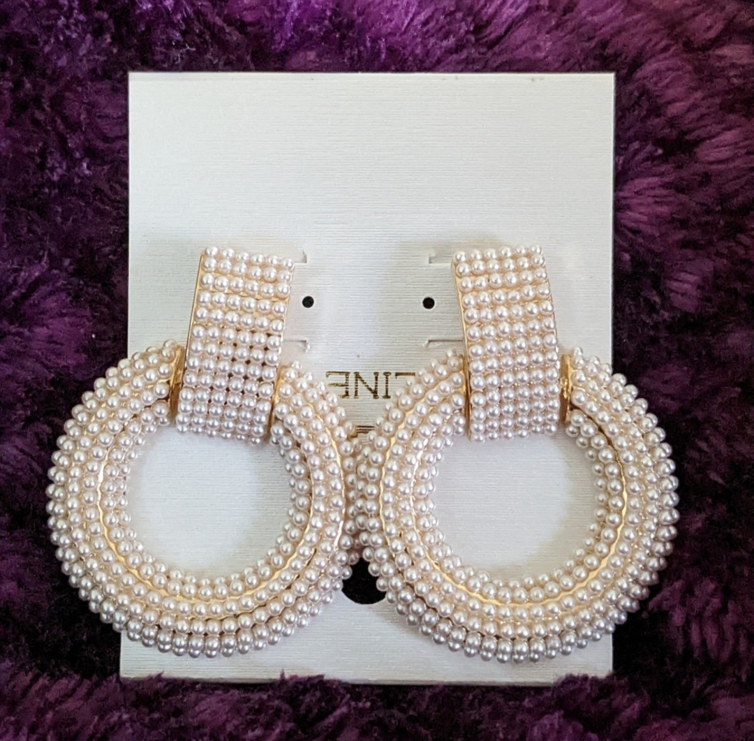 Pearl Covered Hope Drop Earrings