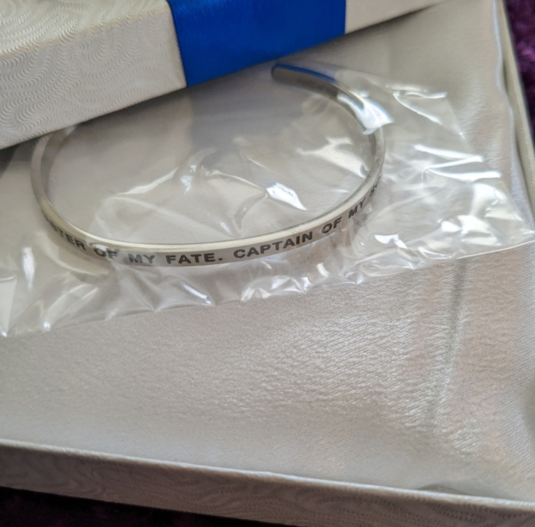 Stainless Steel Mantra Bracelet, Master Of My Fate. Captain Of My Soul.