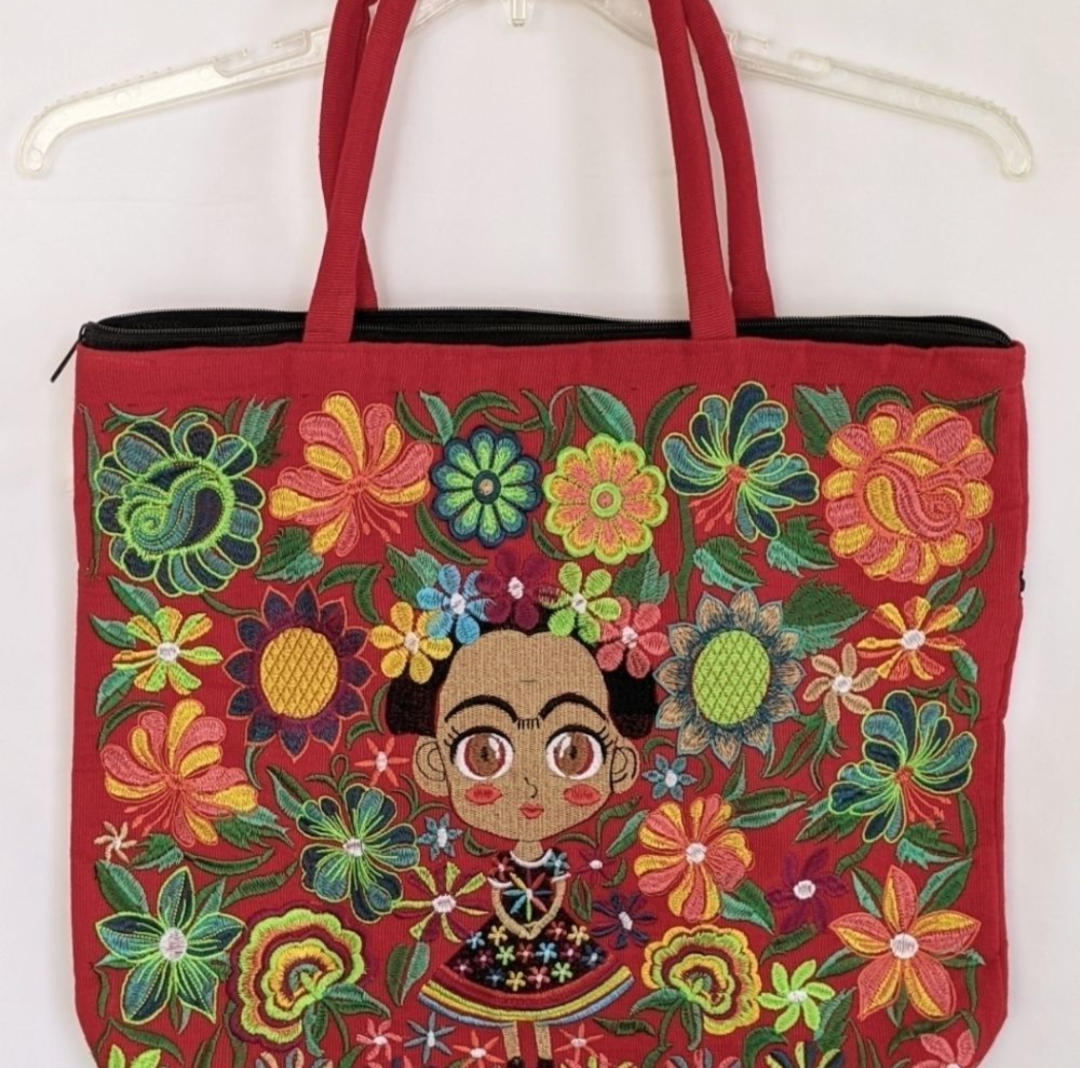 Baby Frida Kahlo Embroidered Tote Bag