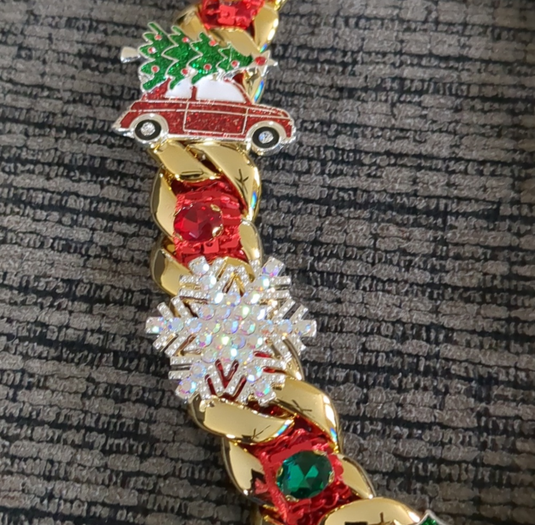 Chunky Christmas Bell Snowman Bow Tree Truck Snowflake Necklace