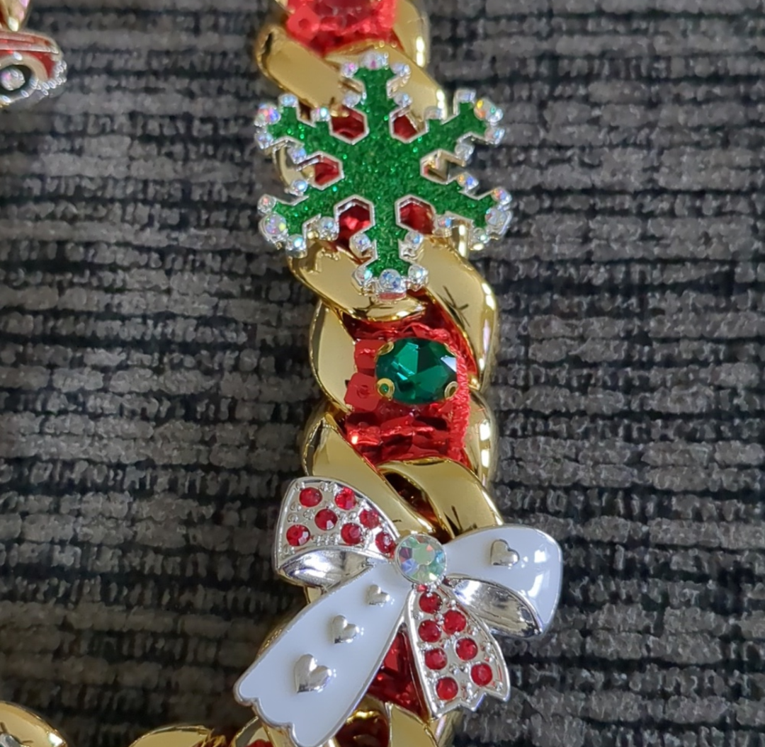 Chunky Christmas Bell Snowman Bow Tree Truck Snowflake Necklace