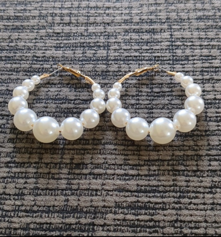 Beaded Hoop Earrings – 2.5" Statement Hoops