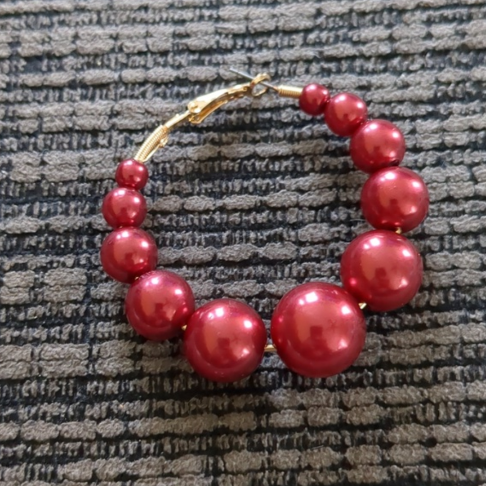 Beaded Hoop Earrings – 2.5" Statement Hoops
