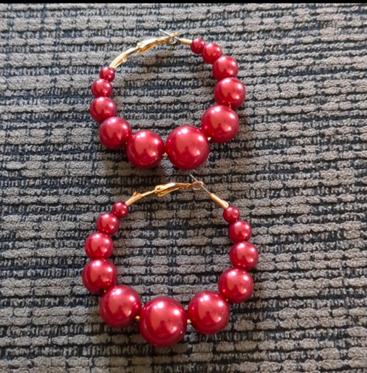 Beaded Hoop Earrings – 2.5" Statement Hoops