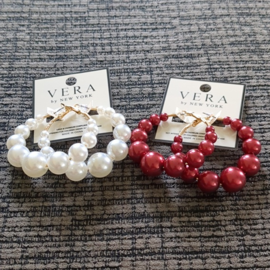Beaded Hoop Earrings – 2.5" Statement Hoops