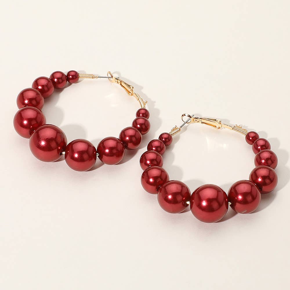 Beaded Hoop Earrings – 2.5" Statement Hoops