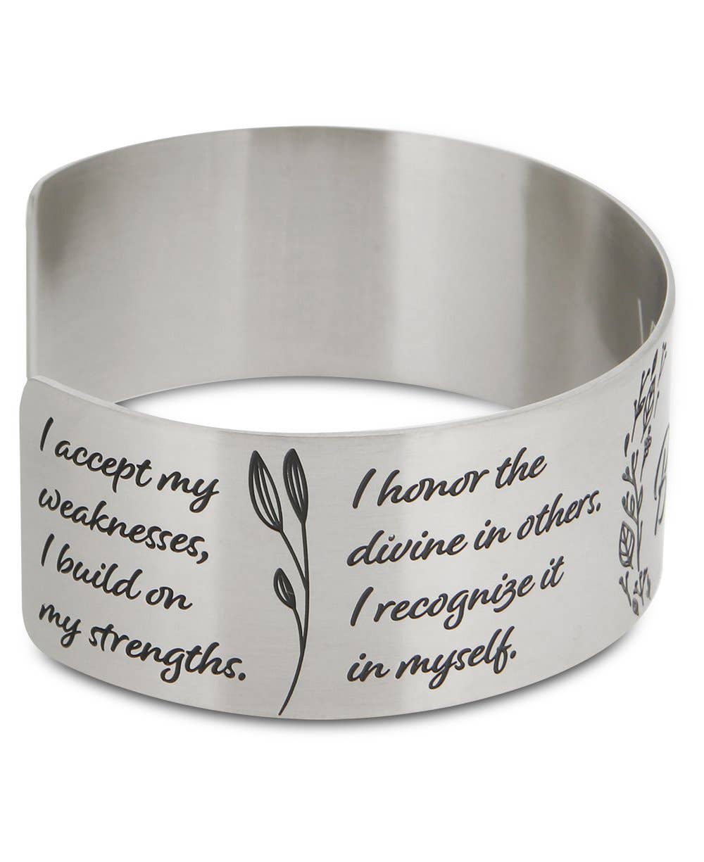 Stainless Steel Affirmation Cuff Bracelet