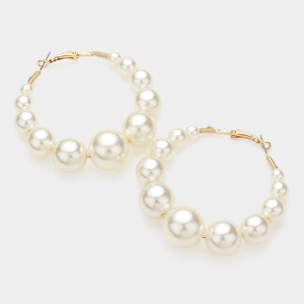 Beaded Hoop Earrings – 2.5" Statement Hoops