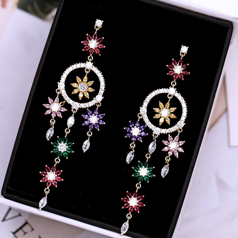 Flower Tassel Earrings