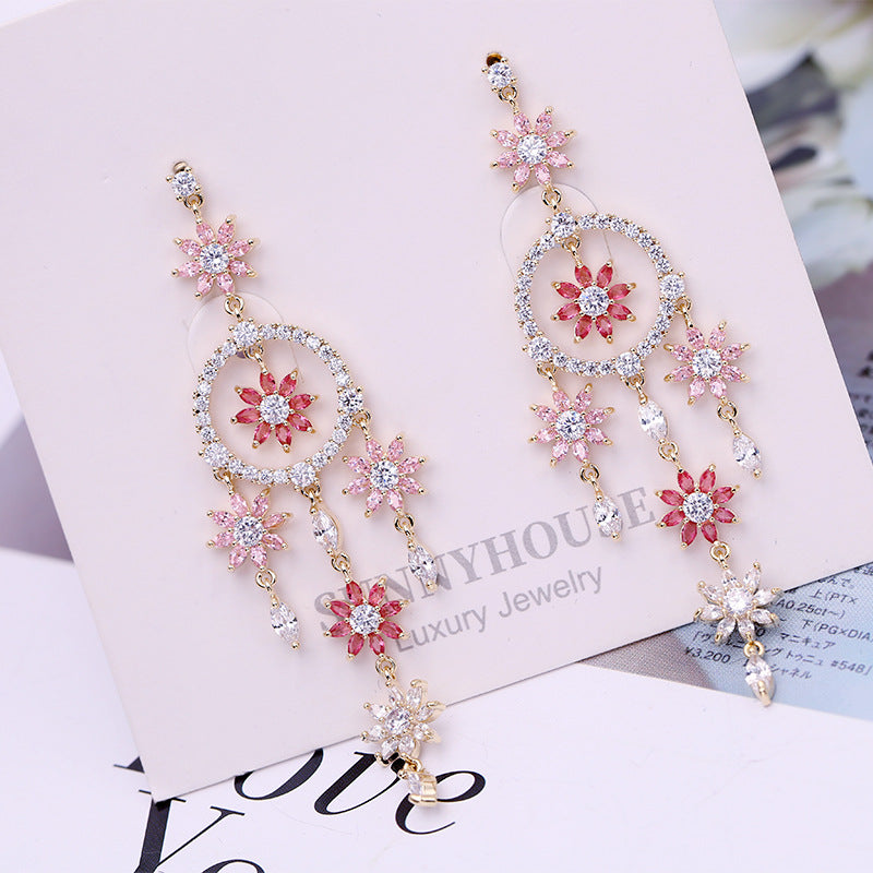 Flower Tassel Earrings