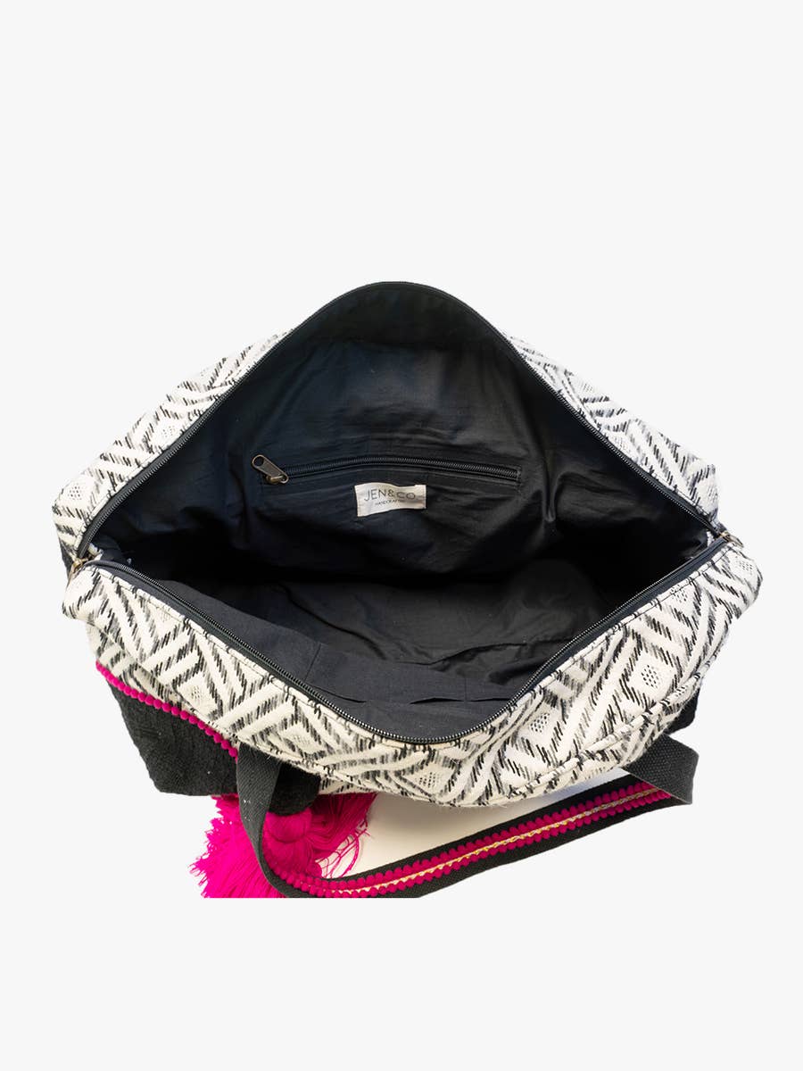 Lillian Printed Cotton Weekender/Duffle Bag