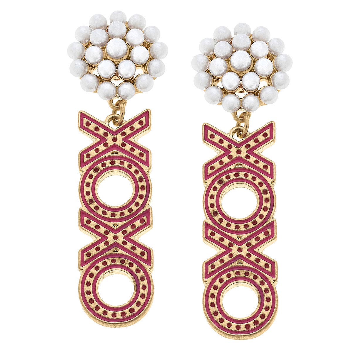 XOXO Enamel Drop Earrings