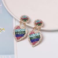 Heart-shaped Glittered Crystal Earrings