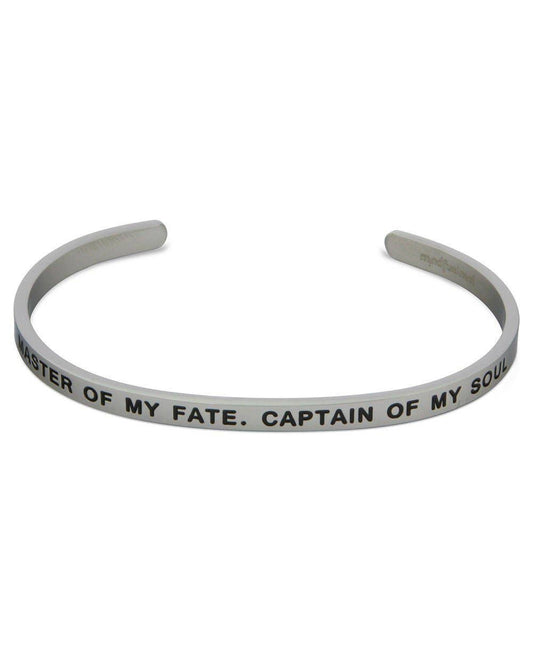 Stainless Steel Mantra Bracelet, Master Of My Fate. Captain Of My Soul.