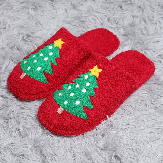 Cozy Christmas Tree Slippers | Holiday Fuzzy House Shoes for Women & Men