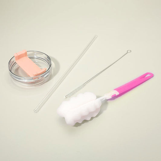 Bling Studded Heart Pattern 40oz Stainless Steel Tumbler with Handle