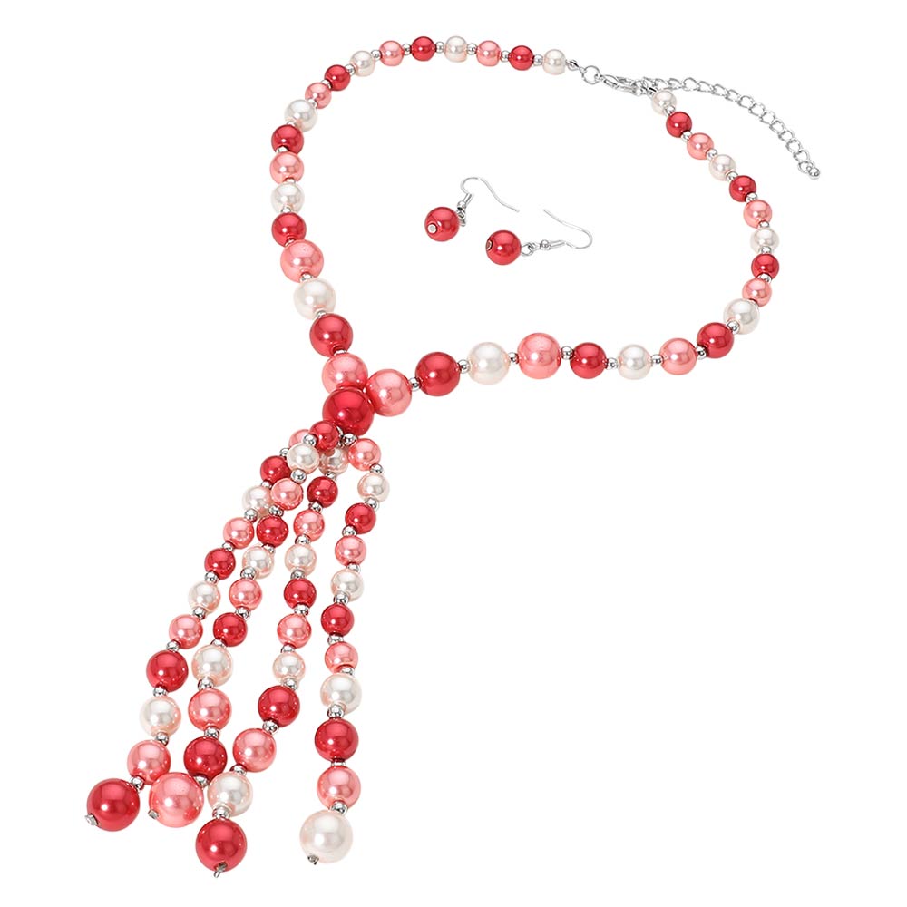 Pearl Cluster Tassel Statement Necklace