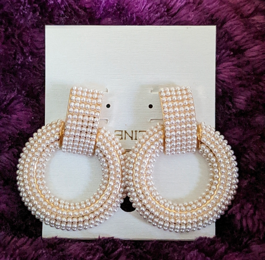 Pearl Covered Hope Drop Earrings