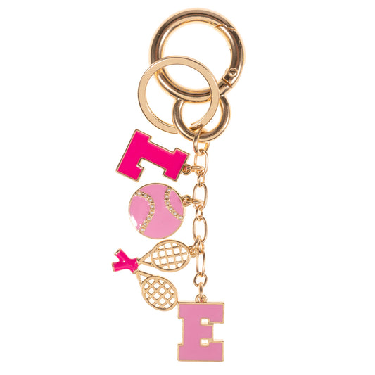 Tennis LOVE Initial Keychain Bag Charm