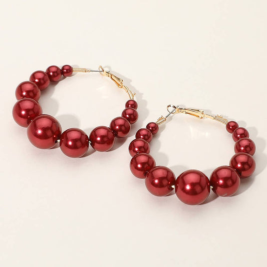 Beaded Hoop Earrings – 2.5" Statement Hoops