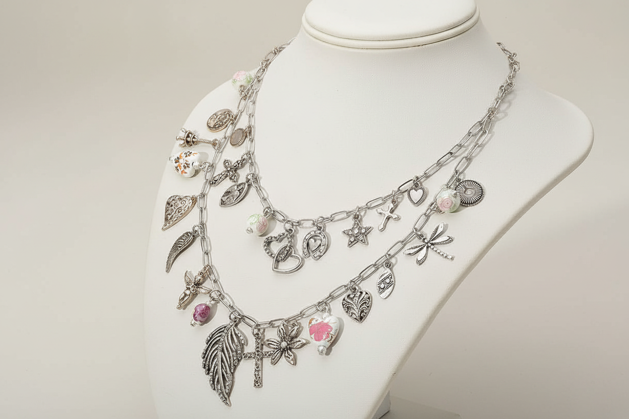 Mixed Charm Layered Chain Necklace Set