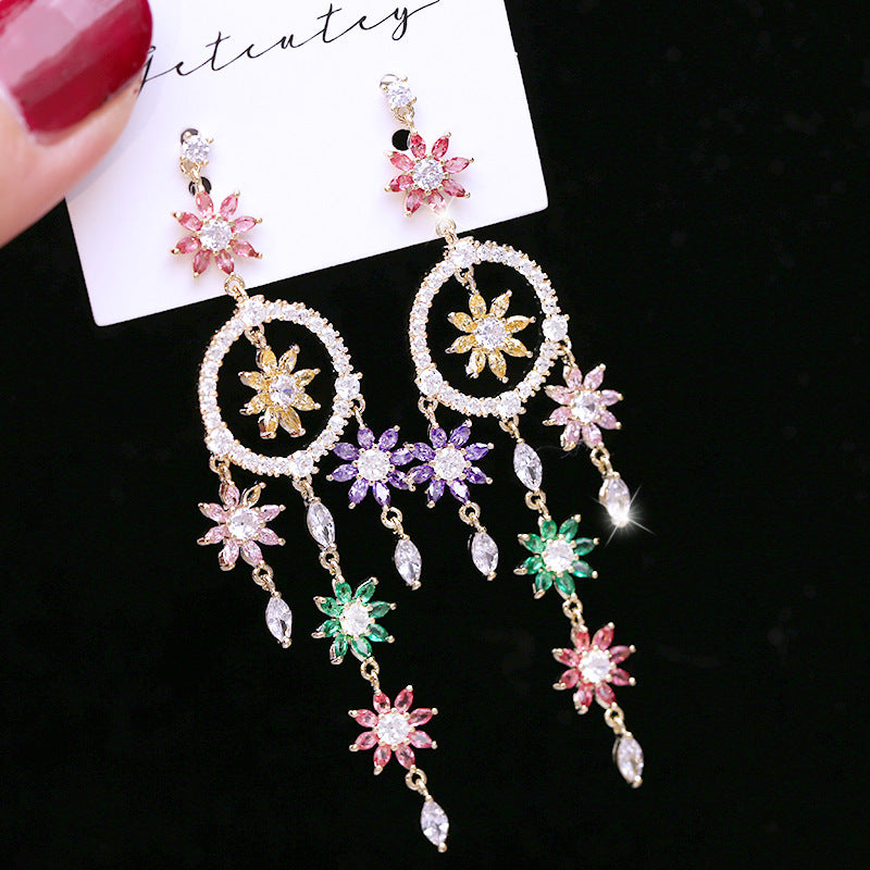 Flower Tassel Earrings