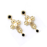Goldtone Cross Earrings