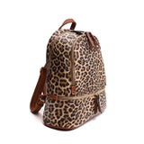 3-Zip Leopard Print Backpack
