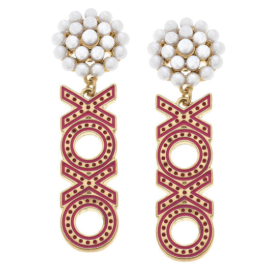 XOXO Enamel Drop Earrings