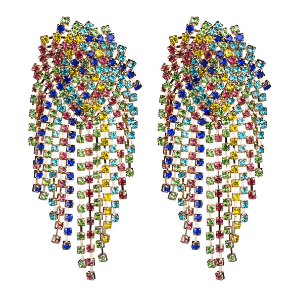 Rhinestone Fringe Earrings