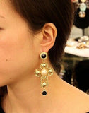 Goldtone Cross Earrings
