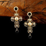 Goldtone Cross Earrings