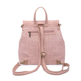Woven Backpack with Flapover Closure