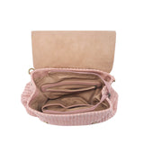 Woven Backpack with Flapover Closure