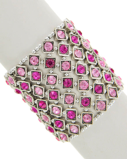 Pink and Silver Stretch Bracelet