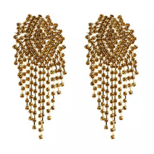 Rhinestone Fringe Earrings