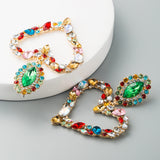 Jeweled Heart-Shaped Earrings