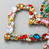 Jeweled Heart-Shaped Earrings