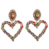 Jeweled Heart-shaped Earrings