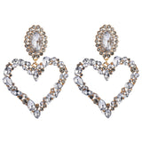 Jeweled Heart-shaped Earrings