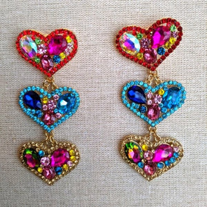 Heart Charm Drop Earrings