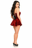 Dark Red Velvet Steep Boned Corset Dress